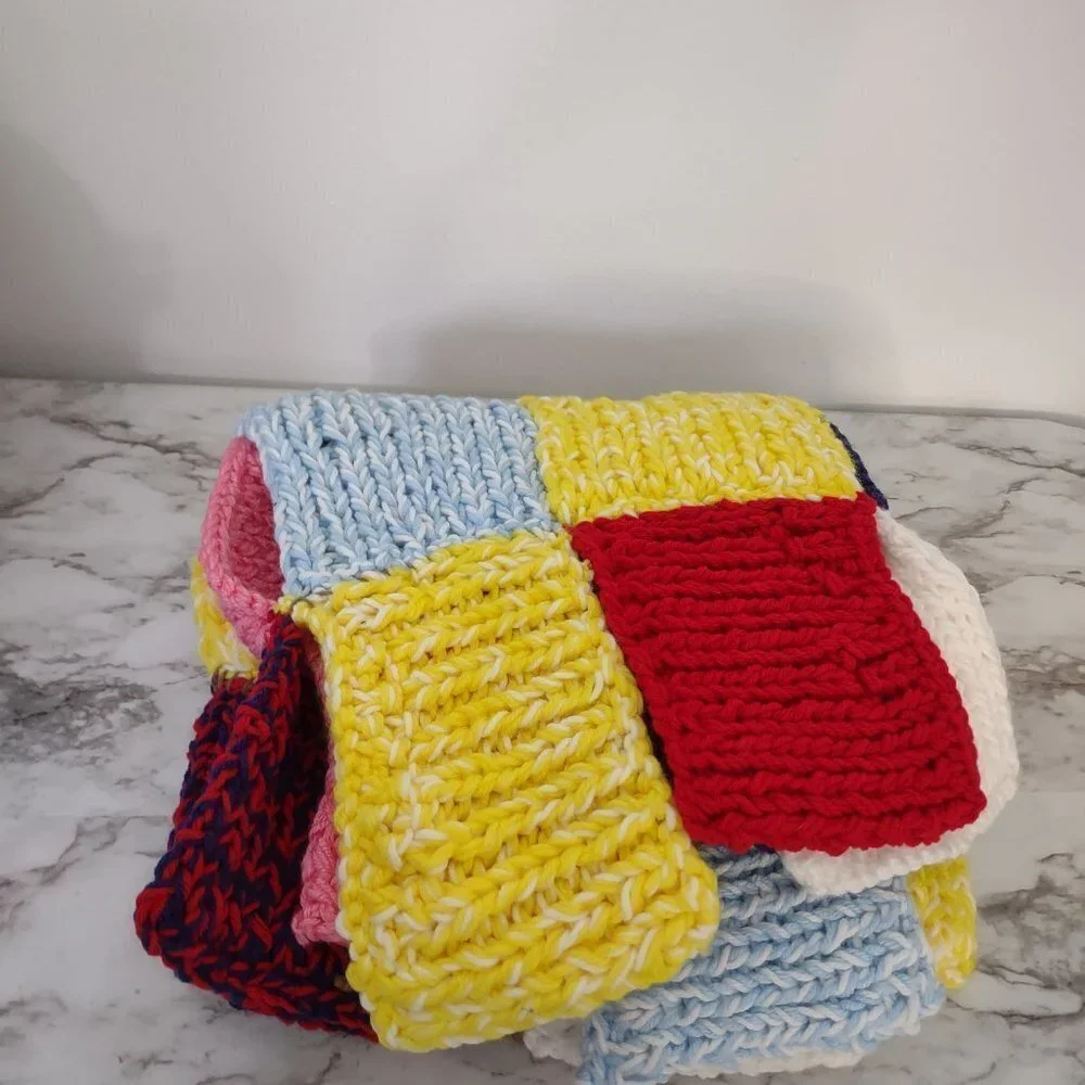 Vintage Granny Rectangular Multicolor Patchwork Grandma core Throw 66‎ x 27 inch